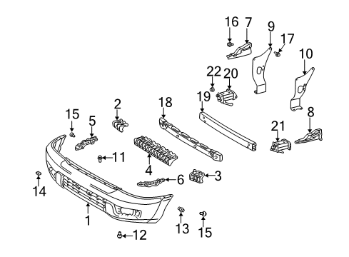2004 Toyota 4Runner Front Bumper Diagram 1 - Thumbnail