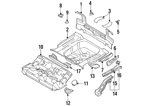 1992 Toyota Corolla Reinforcement, Driver Side Diagram for 58214-12010
