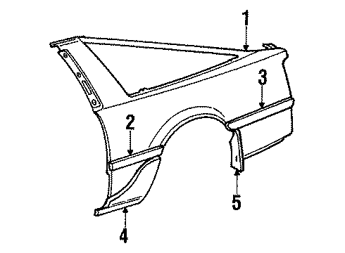 1992 Toyota Supra Quarter Panel & Components Diagram