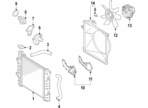 2019 Toyota Tacoma Fan Pulley Diagram for 16371-75040