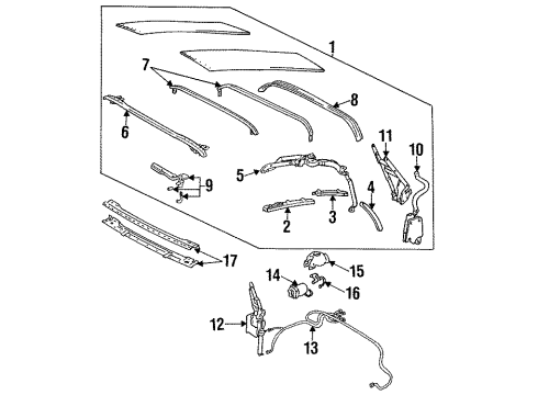 1993 Toyota Celica Frame & Components - Roof Diagram