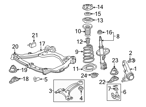 2007 Toyota Camry Control Arm, Lower Driver Side Diagram for 48069-06150