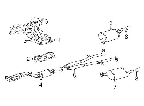 Manifold, Exhaust Diagram for 17140-46030