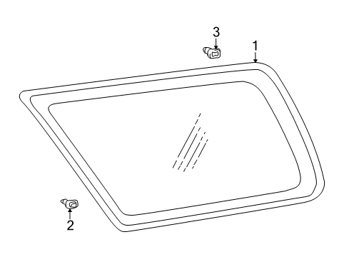 1996 Toyota 4Runner Quarter Panel - Glass & Hardware Diagram