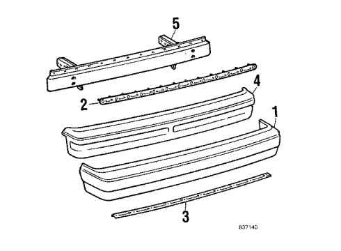 1984 Toyota Starlet Bumper Cover, Rear Diagram for 52159-10030