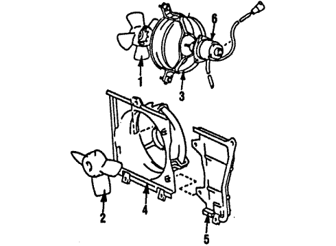 1987 Toyota MR2 Shroud Diagram for 16711-16110