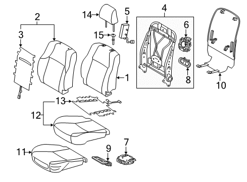 2020 Toyota 4Runner Passenger Seat Components Diagram 1 - Thumbnail