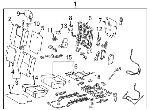 Cap, Reclining Adjuster Knob, Passenger Side Diagram for 72572-60010-C0