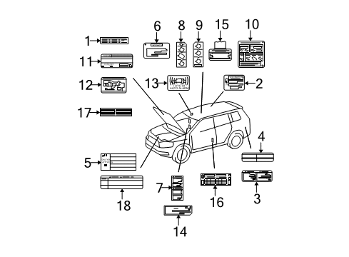 2013 Toyota Highlander Information Labels Diagram 1 - Thumbnail