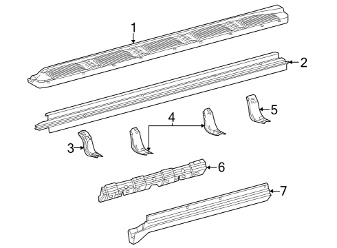 2023 Toyota Sequoia Exterior Trim - Pillars Diagram 1 - Thumbnail