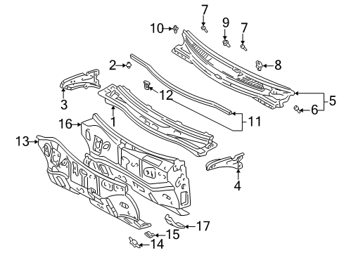 2004 Toyota Celica Cowl Diagram