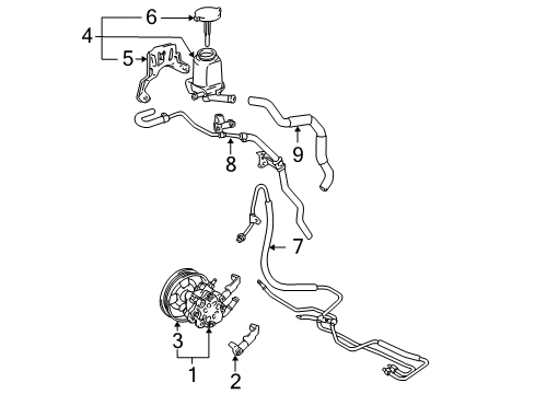 2007 Toyota Corolla P/S Pump & Hoses, Steering Gear & Linkage Diagram 2 - Thumbnail