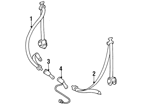 1996 Toyota Paseo Lap & Shoulder Belt, Outer Driver Side Diagram for 73370-16310-B1