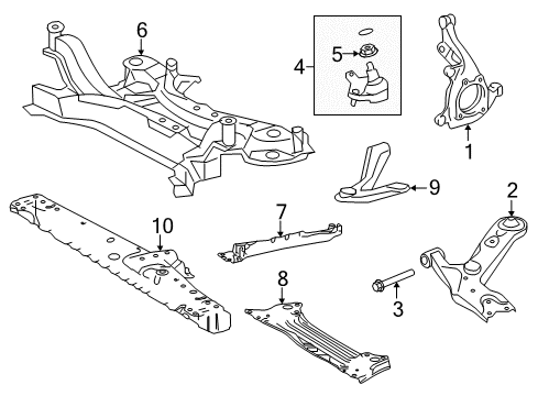2013 Toyota RAV4 Front Suspension, Control Arm, Stabilizer Bar Diagram 1 - Thumbnail
