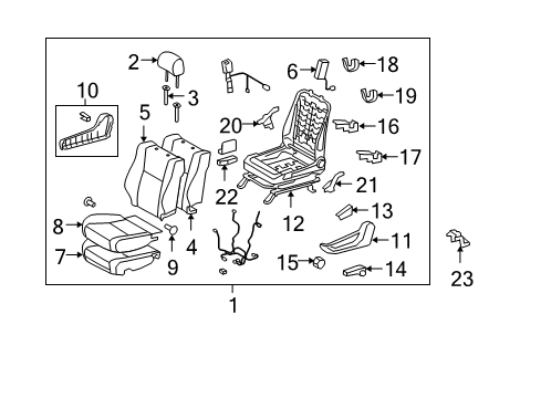 2008 Toyota Tundra Cushion Shield, Gray, Driver Side Diagram for 71812-0C110-B0