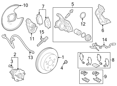2024 Toyota Grand Highlander ABS Sensor Diagram for 89544-0E080