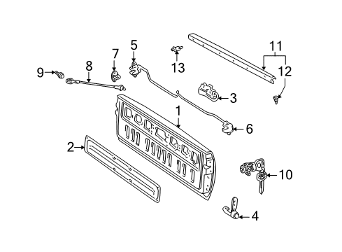 2000 Toyota Tundra Tail Gate Diagram