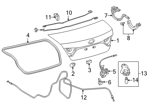 2017 Toyota Camry Trunk Lid Diagram 1 - Thumbnail