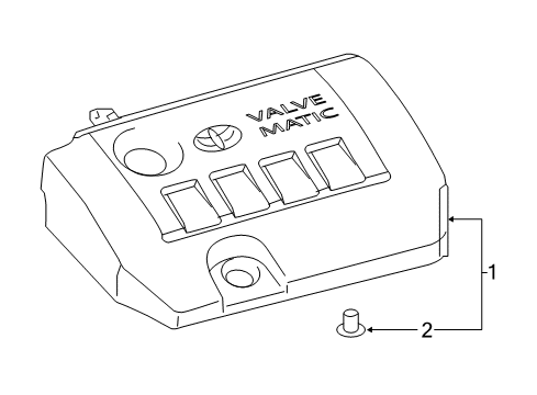 2018 Toyota Corolla iM Engine Appearance Cover Diagram