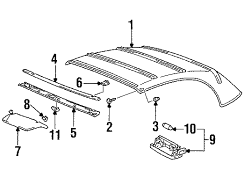 1998 Toyota Celica Interior Trim - Convertible Top Diagram
