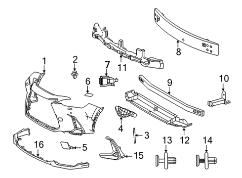 Reinforcement, Front Bumper Diagram for 52132-42070
