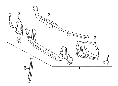 2000 Toyota RAV4 Radiator Support Diagram
