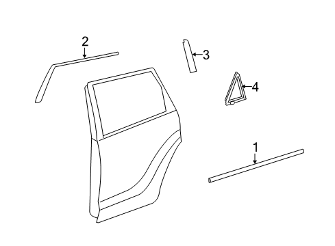 2012 Toyota Matrix Exterior Trim - Rear Door Diagram