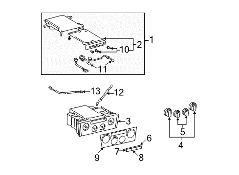 2002 Toyota Avalon Heater Control Button Diagram for 55905-41300-C0