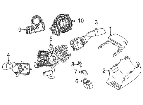 2022 Toyota Camry Shroud, Switches & Levers Diagram