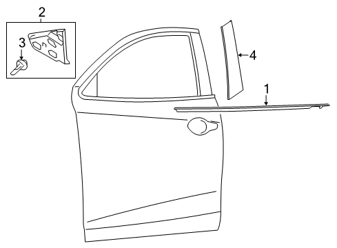 2016 Scion iA Exterior Trim - Front Door Diagram