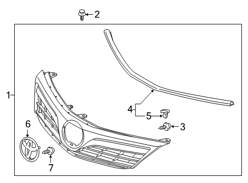 2012 Toyota Camry Grille & Components Diagram 3 - Thumbnail