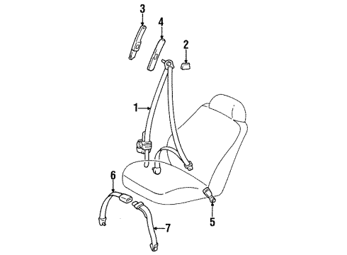 1999 Toyota Avalon Front Seat Belts Diagram