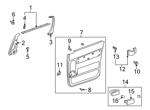 2003 Toyota Sienna Interior Trim - Side Loading Door Diagram