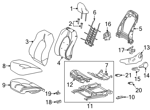 2019 Toyota Camry Driver Seat Components Diagram 3 - Thumbnail