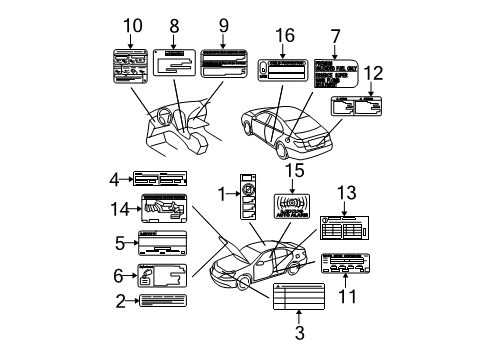 Label, Tire Pressure Information Diagram for 42661-33632