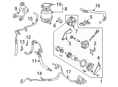 2008 Toyota Solara P/S Pump & Hoses, Steering Gear & Linkage Diagram 3 - Thumbnail