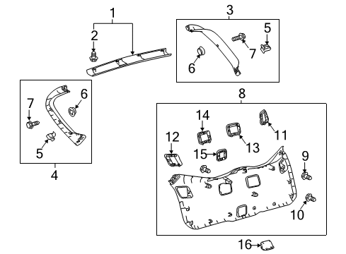 2018 Toyota C-HR Interior Trim - Lift Gate Diagram