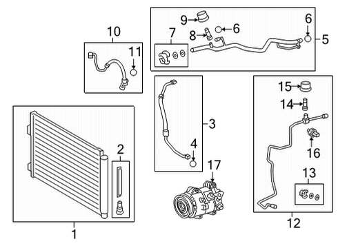 Tube & Accessory Assembly, Air Conditioner Diagram for 88710-42130