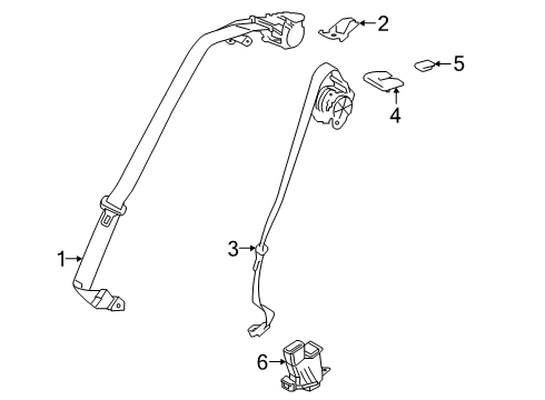 2023 Toyota RAV4 Prime Rear Seat Belts Diagram