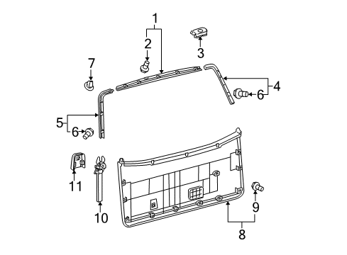 2017 Toyota Sequoia Interior Trim - Lift Gate Diagram