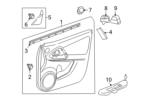 2010 Toyota RAV4 Interior Trim - Front Door Diagram