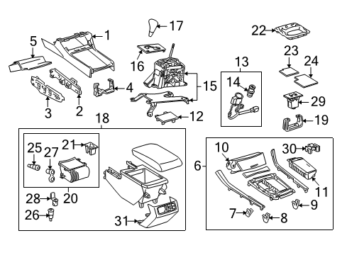 2010 Toyota Avalon Rear Console, Center Diagram for 58810-07052-B1