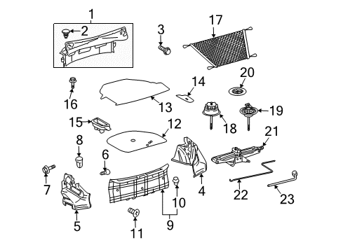 2005 Toyota Solara Hinge Bolt Diagram for 90080-11456