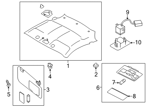 2016 Scion FR-S Interior Trim - Roof Diagram