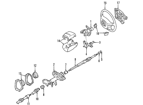 2005 Toyota RAV4 Steering Column & Wheel, Steering Gear & Linkage Diagram 1 - Thumbnail