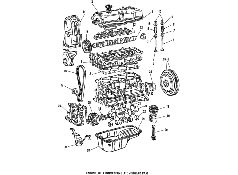 1987 Toyota Corolla Engine Parts & Mounts, Timing, Lubrication System Diagram 3 - Thumbnail