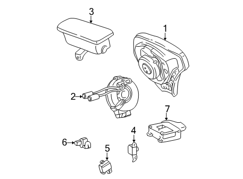2004 Toyota Matrix Air Bag Components Diagram