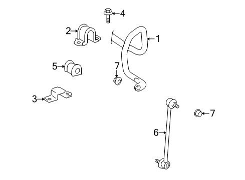 2014 Toyota Venza Stabilizer Bar & Components - Front Diagram