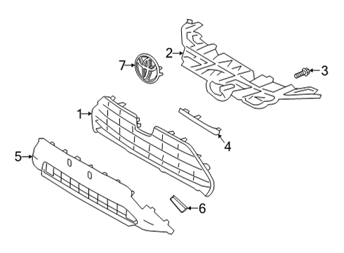 2021 Toyota RAV4 Grille & Components Diagram