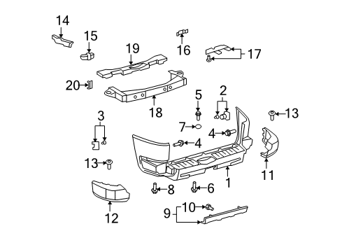 2013 Toyota FJ Cruiser Rear Bumper Diagram